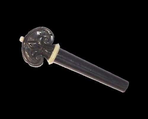 Ebony Carve Pegs Fleur De Lys White Top And Collar