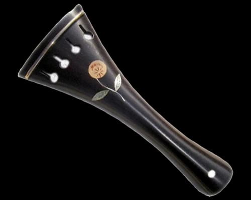 Ebony Tailpiece Flower MOP Inlay French