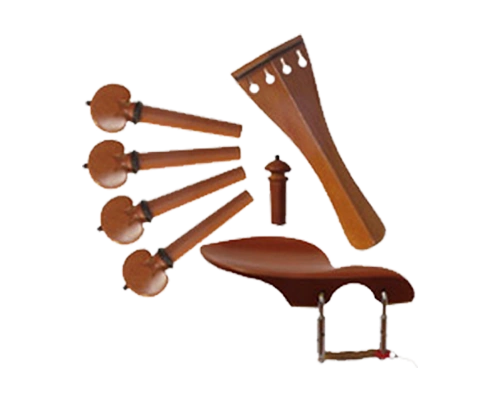 Hill Set With Heart Pegs Black Fret - Violin Fittings by Pentacle India
