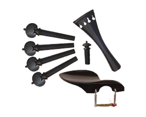 Ebony French Set With Heart Pegs Black Fret - Violin Fittings by Pentacle India