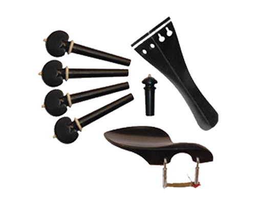 Hill Set With Heart Pegs White Fret - Violin Fittings by Pentacle India