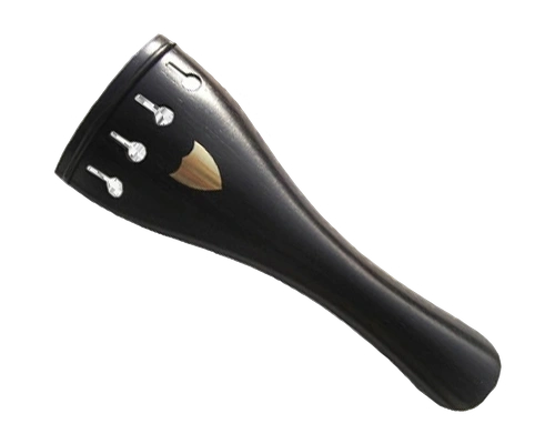 Ebony Tailpiece Brass Shield - Violin Fittings by Pentacle India