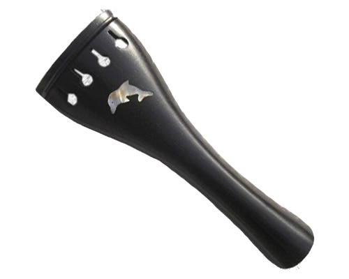 Ebony Tailpiece Dolphin MOP Inlay - Violin Fittings by Pentacle India