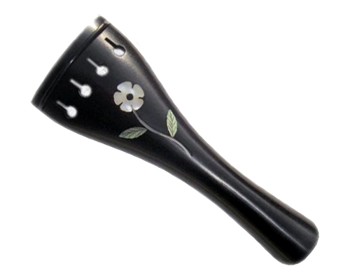 Ebony Tailpiece Flower MOP Inlay Round - Violin Fittings by Pentacle India